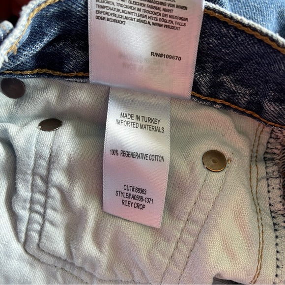 AGOLDE Riley Crop Raw Hem High Rise Button Fly Straight Jeans 25 - Picture 7 of 7